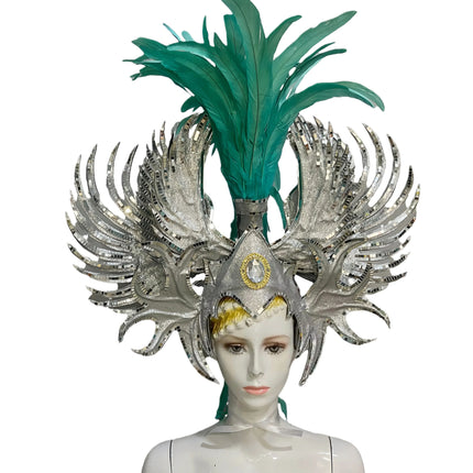 The Stardust Luminary – Premium Feathered Carnival & Samba Halo Headdress