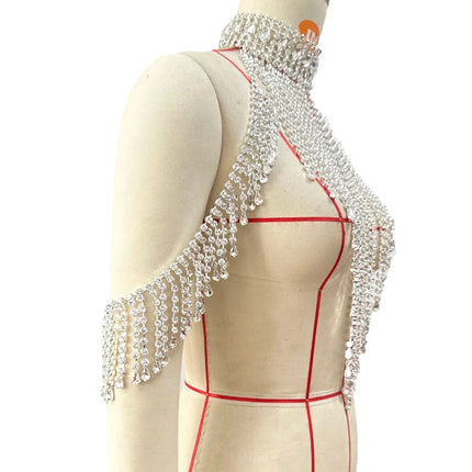 Crystal Necklace Shoulder Tassel Body Jewelry
