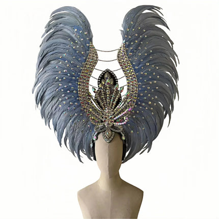 The Stardust Aurora Feather Headdress – Light Purple Cabaret & Carnival Crown