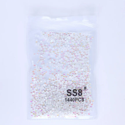 SS6-SS30 Mocha Shimmer White Glass Flatback Non-hotfix Rhinestones