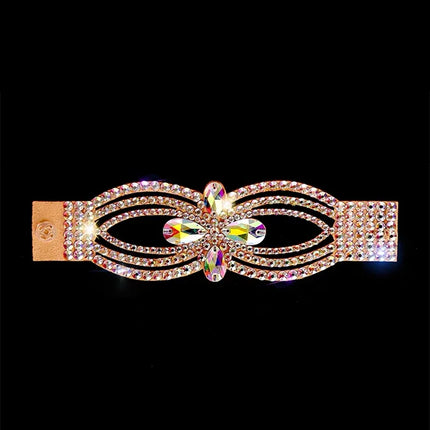 Dazzling Crystal Belly Dance Cuff Bracelet & Ring Hand Harness Jewelry
