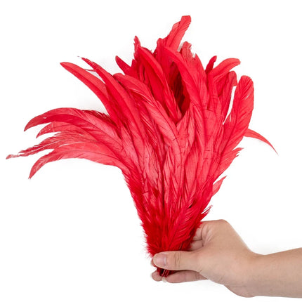 100PCS Natural Rooster Tail Feathers (25-40CM)