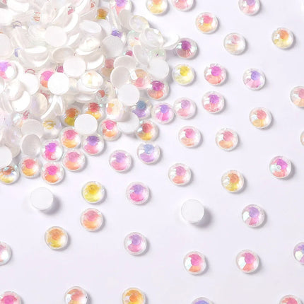 SS6-SS30 Mocha Shimmer White Glass Flatback Non-hotfix Rhinestones