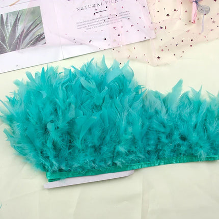 Multicolor Turkey Feather Trim Fringe Fluffy Ribbon