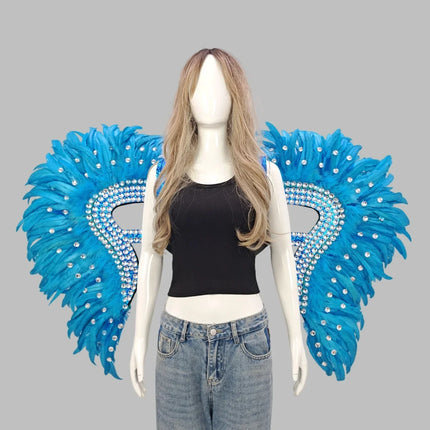 Artisanal Feather Angel Wings Statement Backpiece Runway & Carnival Costume Prop