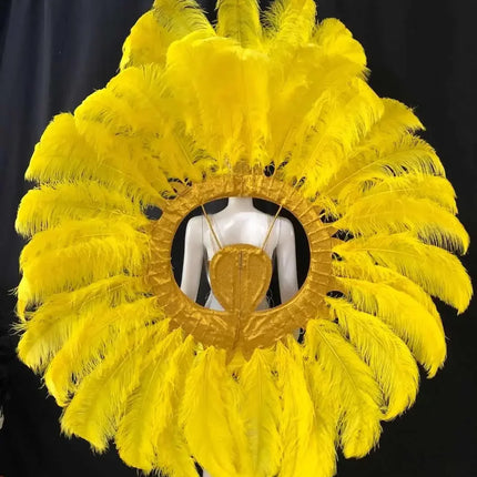 Feathered Carnival Headdress and Backpack Wing Set