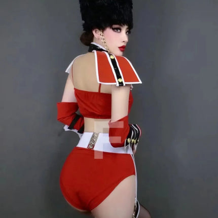 Bar Nightclub DJ DS Gogo Dance Costume Women Dancer Team Stage Party Rave Outfits Military Style Performance Drag Queen Costume