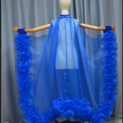 Dramatic Organza Burlesque Coat of Glory Wing Cloak Drag Cabaret Show Cape