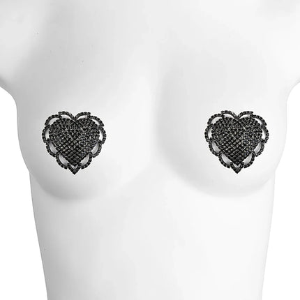 Sparkly Rhinestone Geometric Reusable Nipple Pasties Self-Adhesive Breast Covers