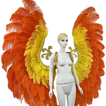 The Stardust Phoenix Wings – Deluxe Feathered Samba Backpiece & Stage Wings