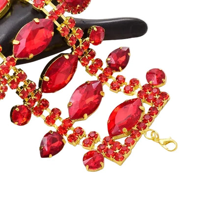 Red Rhinestone Gold Bracelet