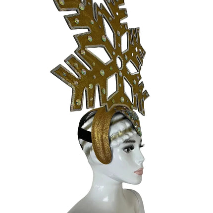 The Stardust Dionysia – Gold Snowflake Starburst Carnival & Masque Ball Crown