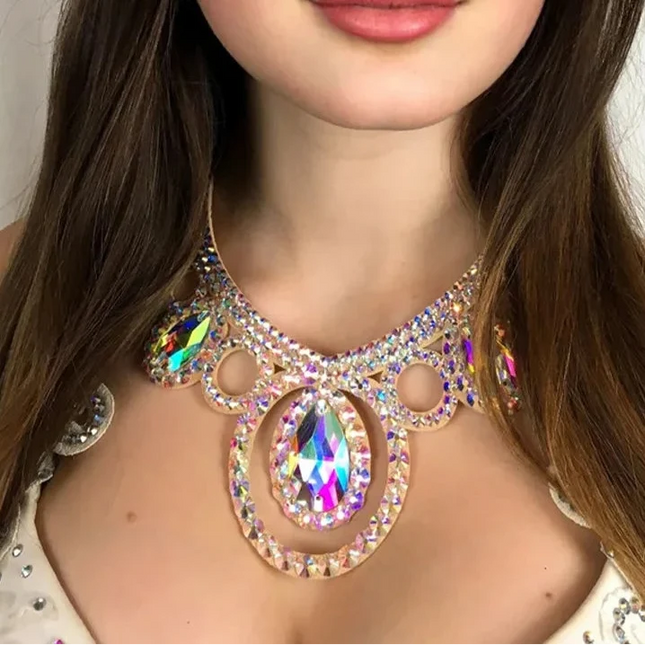 AB Rhinestone Pendant Necklace