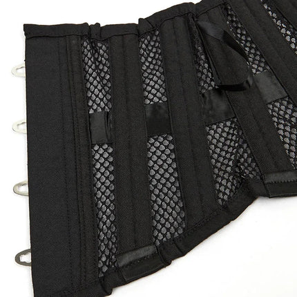 Steel Boned Mesh Short Torso Waspie Corset & Breathable Waist Cincher