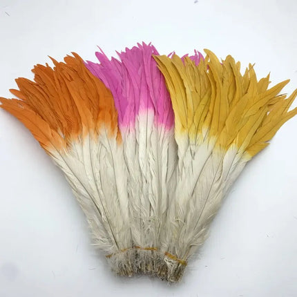 50PCS Two-Tone Rooster Tail Feathers (35-40CM)