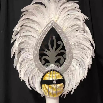 The Stardust Wings of Radiance – Deluxe Feathered Samba & Carnival Crown