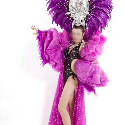 The Stardust Luminary – Premium Feathered Carnival & Samba Halo Headdress