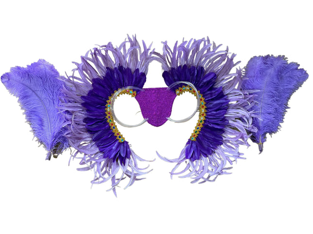 Two-Tone Feather Wing Backpiece Stage Costume Accessory