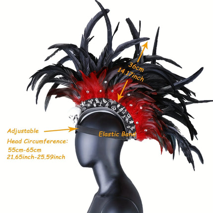 Punk Rock Rhinestone Feathered Headdress (The Max)