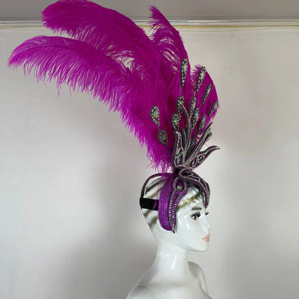 The Stardust Dionysia – Rose Red Feather Carnival & Masque Ball Headdress