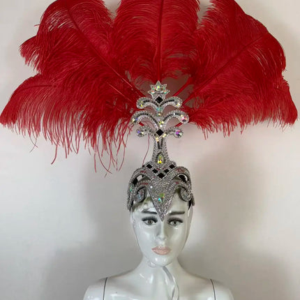 The Stardust Samba Queen – Premium Feathers & Rhinestones Carnival Headdress