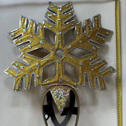 The Stardust Dionysia – Gold Snowflake Starburst Carnival & Masque Ball Crown