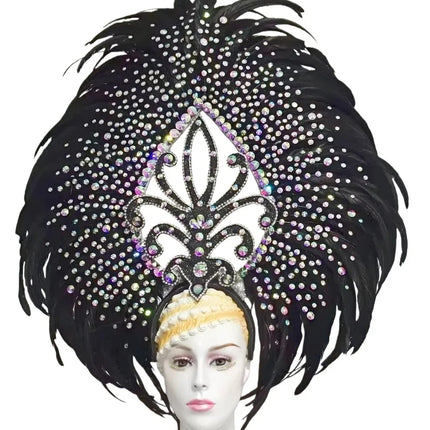 The Stardust Wings of Radiance – Deluxe Feathered Samba & Carnival Crown