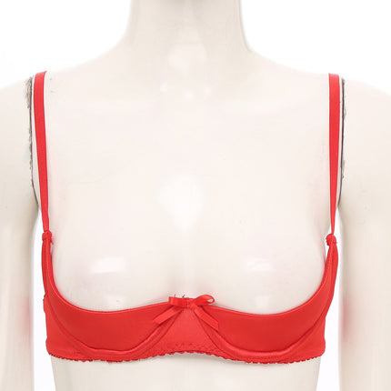 Satin Underwire Half-Cup Push-Up Bra