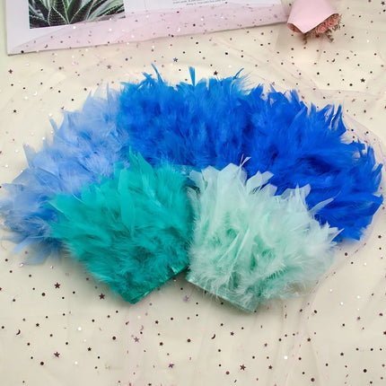 Multicolor Turkey Feather Trim Fringe Fluffy Ribbon