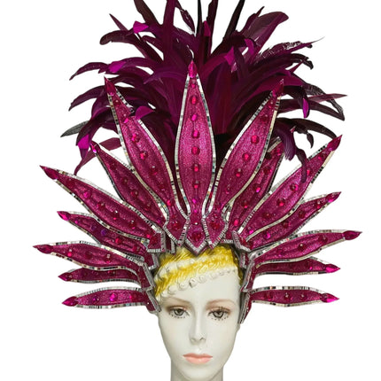 The Stardust Dionysia – Elegant Feathered Samba Carnival & Masquerade Headdress