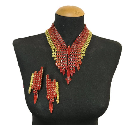 Rhinestone V-Neck Chain Necklace