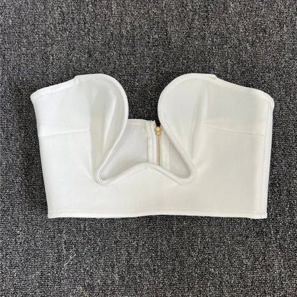 Sweetheart Neck Bandage Crop Top