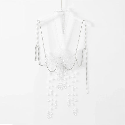 Handmade Bead Fashion Casual Neck Hanging Strap Diamond Spicy Girl Body Chain Tassel