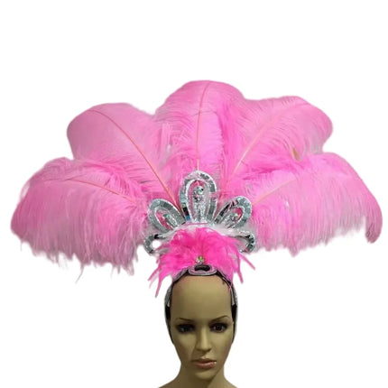 The Stardust Empress – Deluxe Feathered Samba & Carnival Crown