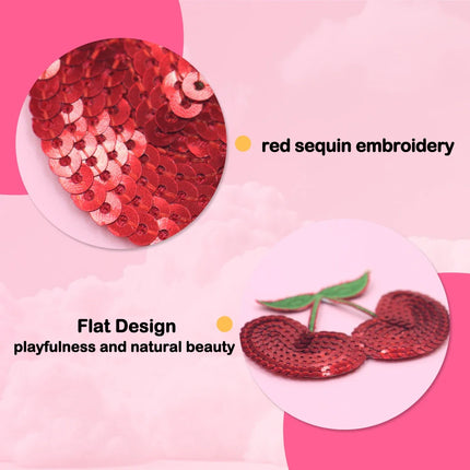 Sparkling Cherry & Fruit Sequined Nipple Pasties Set