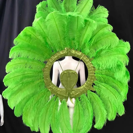 Feathered Carnival Headdress and Backpack Wing Set