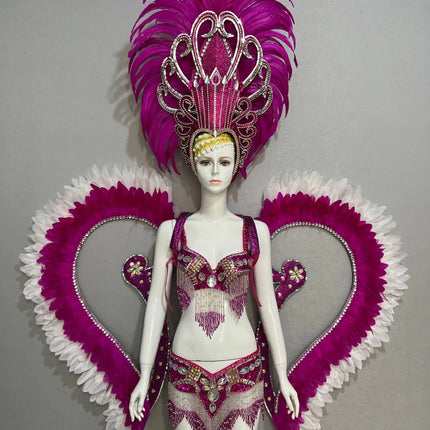 Jewel-Toned Feathered Wings and Headdress Set
