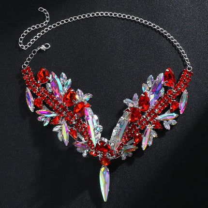 Multicolored Rhinestone Choker Necklace