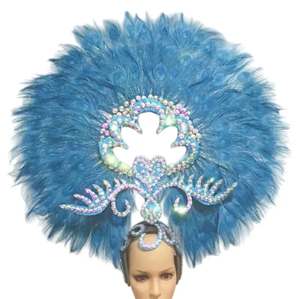The Stardust Sovereign – Majestic Feathered Samba Carnival Headdress