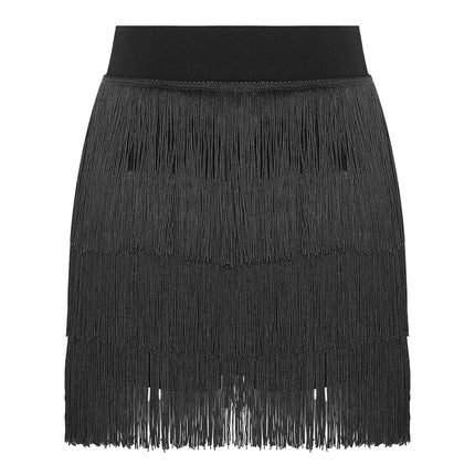 The Stardust Havana Fringe Skirt – High-Waist Tiered Tassel Performance Skirt