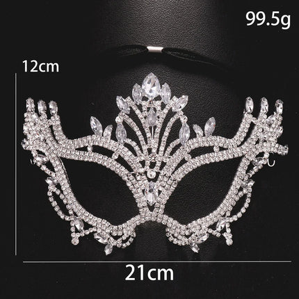 Rhinestone Mask Veil Performance Face Accessories
