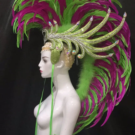 The Stardust Dynasty – Majestic Velvet & Feather Samba Masquerade Crown