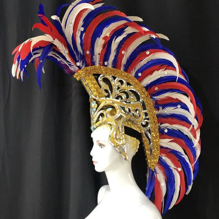 The Stardust Dynasty – Majestic Velvet & Feather Samba Masquerade Crown