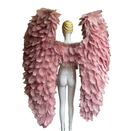 Large Feather Angel Wings Backpiece with Shoulder Straps