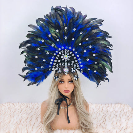 Luxury Party Feather Headdress & Carnival Designer Cosplay Crown