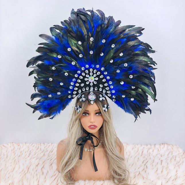 Luxury Party Feather Headdress & Carnival Designer Cosplay Crown