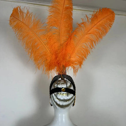The Stardust Azure Sovereign – Royal Blue Feather Samba Carnival Headdress