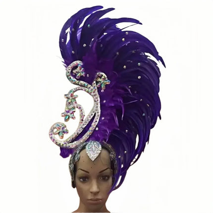 The Stardust Royal Plume – Feathered Carnival & Cabaret Stage Headdress