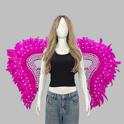 Artisanal Feather Angel Wings Statement Backpiece Runway & Carnival Costume Prop