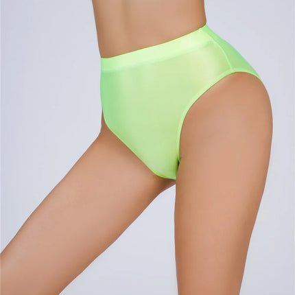 High-Waist Oil Glossy Sheer G-String Thong Satin Smooth Seamless Briefs